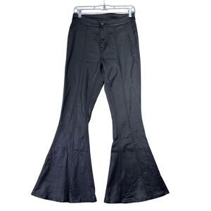 y2k Women's 28" Black coated denim ultra flare bell bottom Western Desert Goth